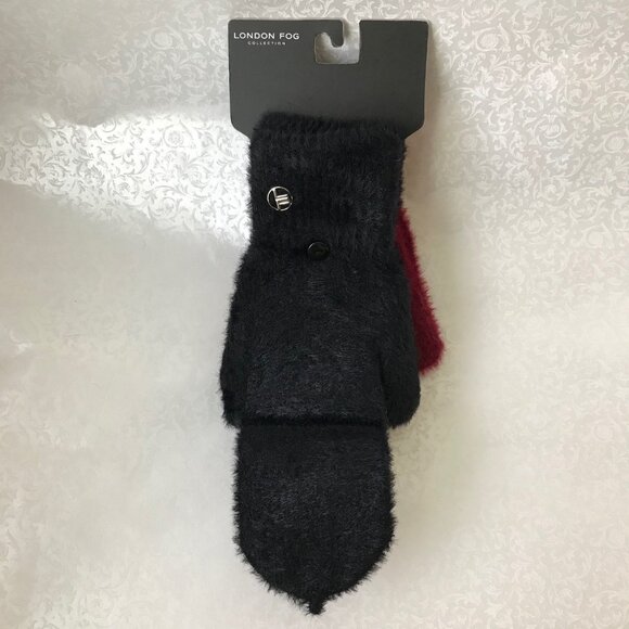 London Fog women O/S  winter Gloves black & red 2 Pack NWT - Picture 4 of 10